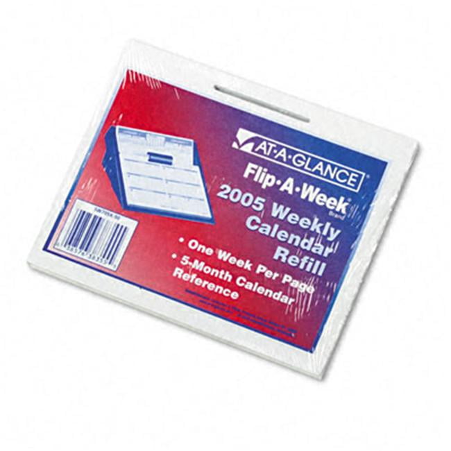 AtAGlance SW705X50 FlipAWeek Weekly Desk Calendar Refill 55/8w x