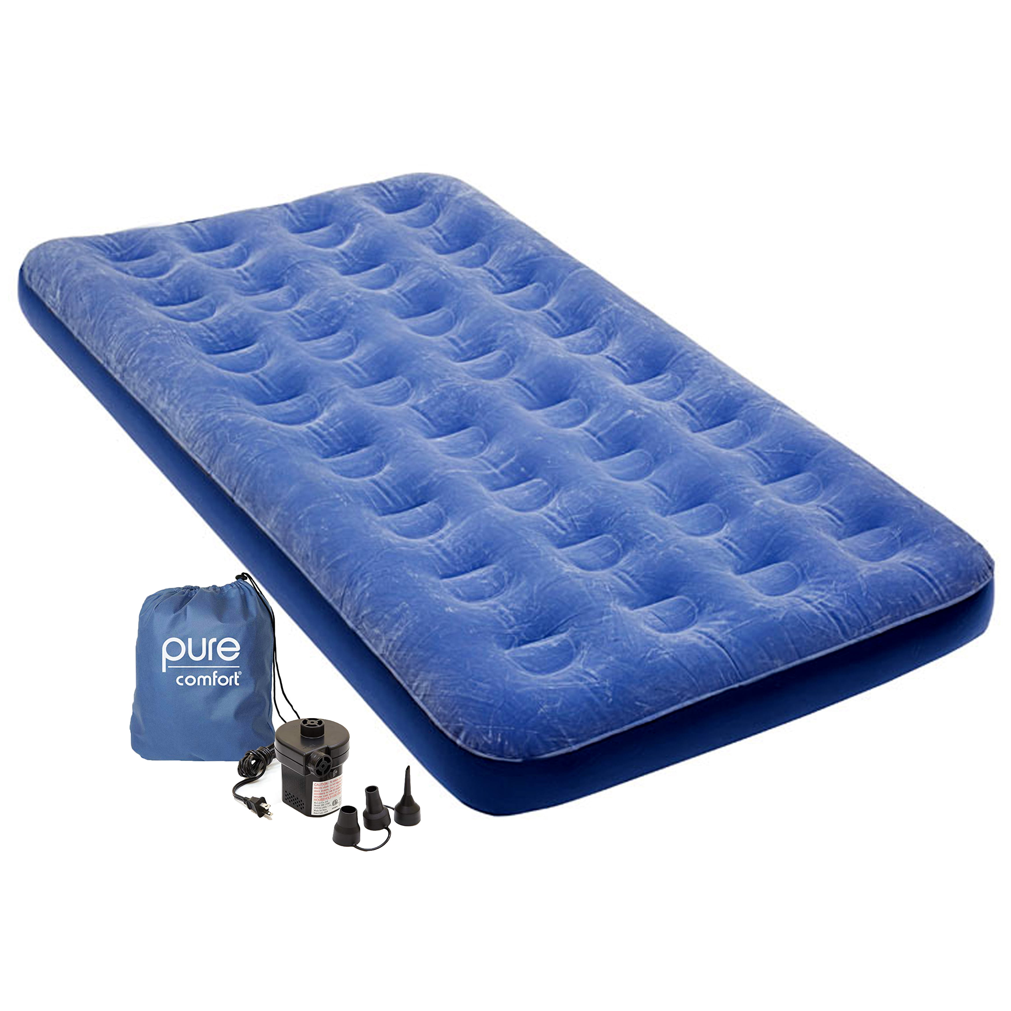 Details about   Air Mattress Twin Size Raised Durable Ultra Soft Waterproof Flocked Dura Grip 