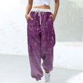 thumbnail image 2 of Birdeem Women Fashion Color Blocked Printed Drawstring Pants, 2 of 5