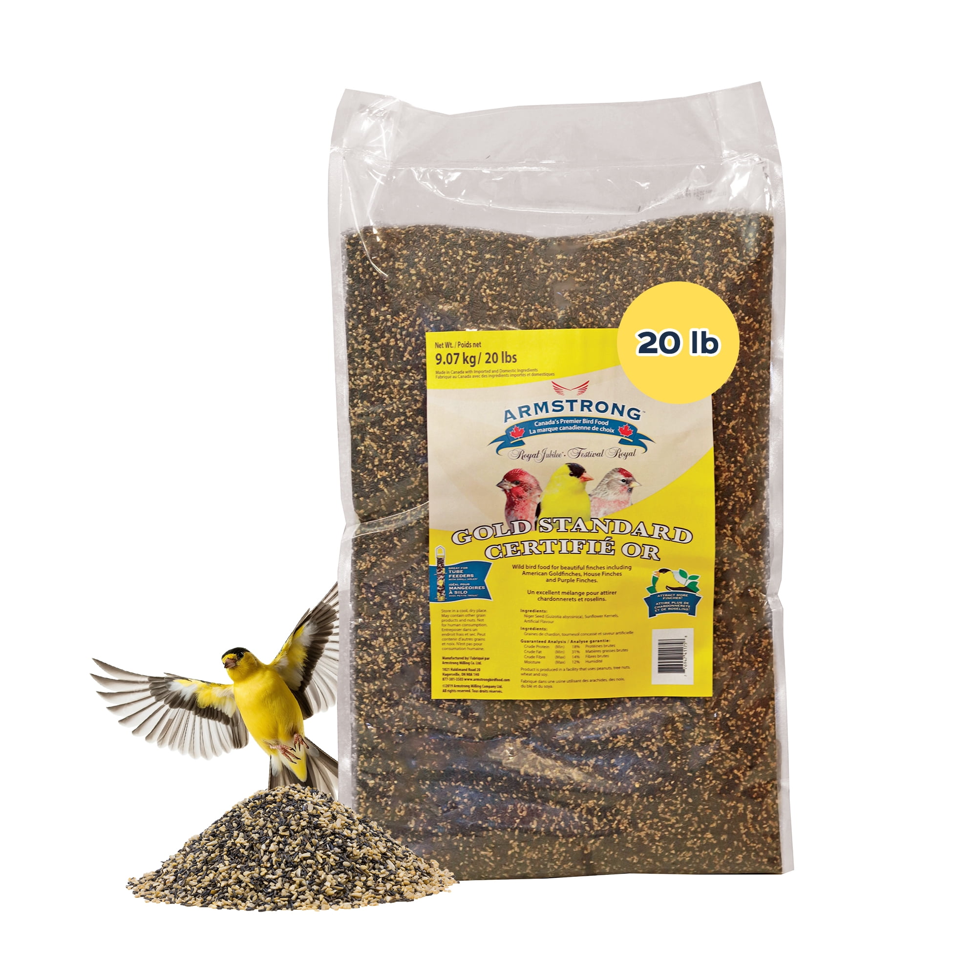 Armstrong Wild Bird Food Royal Jubilee Gold Standard Bird Seed for Finches, 20lbs