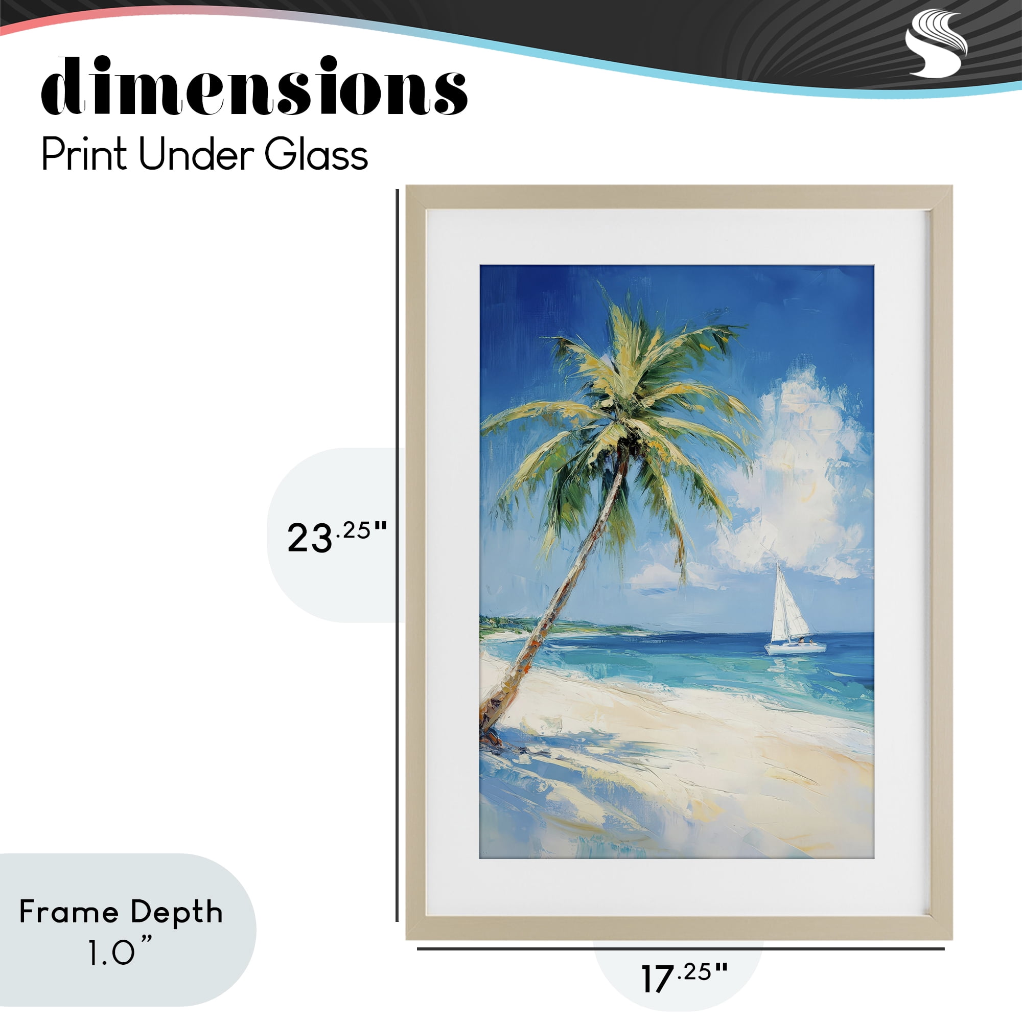 Stupell Industries White Clouds & Sails Birch Framed Print Under Glass, design by Petal Prints Design