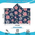 thumbnail image 2 of Pioneer Flower Floral Print Pattern Hooded Bath Towel，50"x30" for Ages 3 To 12 Kids, Quick Dry Lightweight Soft Microfiber Hood Beach Towel Cover Up for Kids, 2 of 7