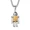 Yellow, variant on Men's Women's Stainless Steel Charm Movable Robot Pendant Necklace Trendy Hip Hop Gothic Biker Jewelry Gray