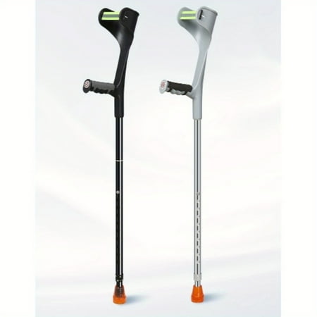 Adjustable Aluminum Forearm Crutch - Foldable Lightweight Design with Anti-Slip Handle - Ergonomic Mobility Aid for Seniors & Rehabilitation - Includes Protective Sleeve & Spare Tip"