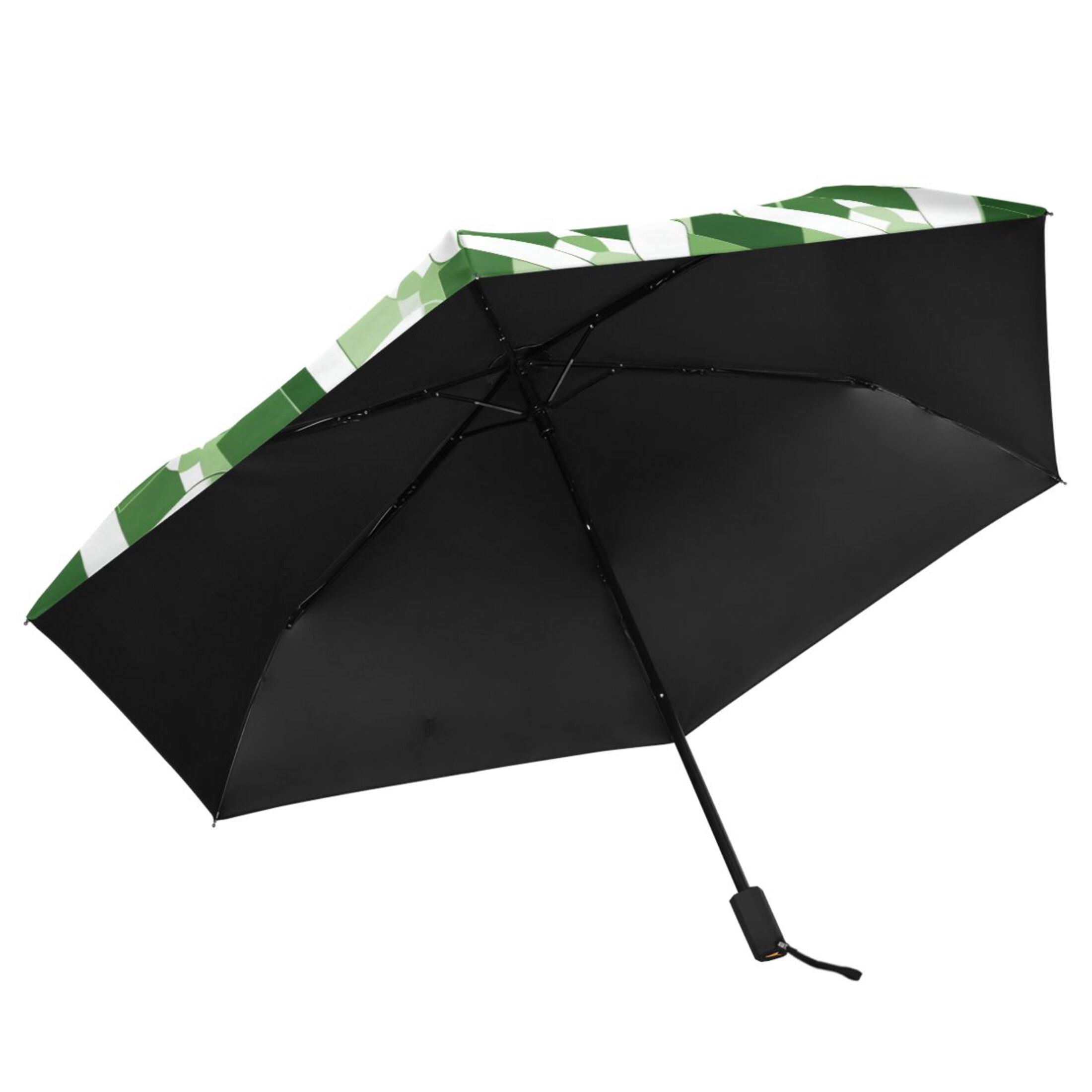 ALAZA St Patrick Checkered Grid UPF 50+ Compact Folding Umbrella for Rain Travel Umbrella Packable
