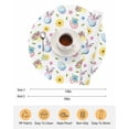 thumbnail image 6 of 13 Inch Round Placemats Set of 6, Easter Non Slip Heat Insulation PP Table Mats, Spring Watercolor Bunny Eggs Daisy Flowers Washable Place Mats for Kitchen Dining Party Table Decor, 6 of 7
