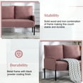 thumbnail image 7 of 46" Modern Small Loveseat Sofa Couch for Small Spaces,Upholstered 2-Seater Love Seats with Iron Legs for Apartment, Bedroom, Dorm, Office,Pink, 7 of 7
