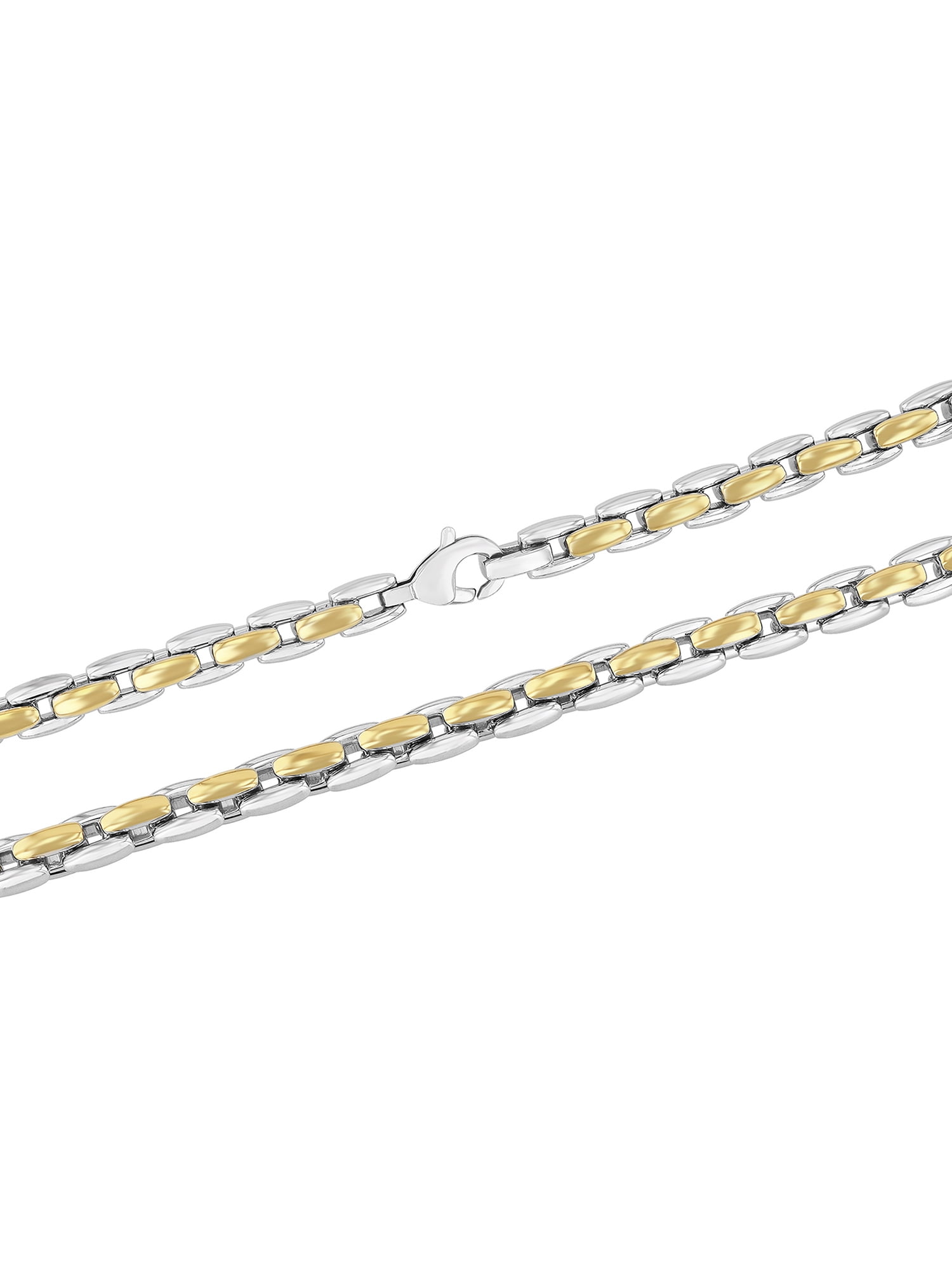 Men's Two-Tone Stainless Steel H-Link Chain, 24" - Brilliance Fine Jewelry