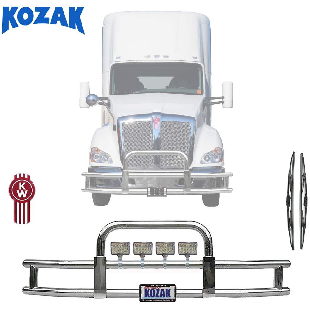 Full Front Bumper Grill Deer Brush Moose Guard Square 4x6 60LED