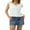 White, variant on Rdhnmea Women Fashion Babydoll Tops Puff Short Sleeve V-Neck Blouse Summer Button-Down Casual Shirts Going Out Tops Streetwear