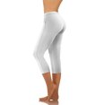 thumbnail image 4 of cfhntfmh Legging for Women Athletic Low Waist Tight Crop Yoga Pants Fitness Running Gym Plain Capri Pants with Pockets, 4 of 6