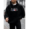 thumbnail image 2 of Sudadera con capucha con estampado de París de algodón para hombre, informal, otoño e invierno, 2 of 5