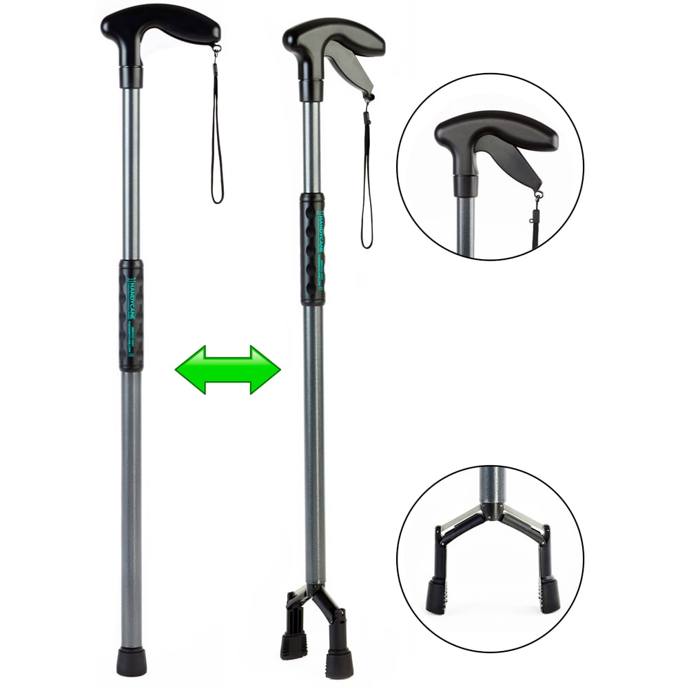 Handy Cane (Medium) AllInOne Walking Aid with BuiltIn Reacher