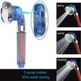 thumbnail image 4 of Luxtrada High Pressure 3 Setting Power Body Massage Spa Shower Head Power Rainfall Style (Blue), 4 of 9