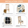 thumbnail image 4 of Pioneer Flower Seat Covers for Dining Room Chairs Set Of 6,Stretch Printed Washable Chair Seat Cover with Elastic Ties and Button,Removable Waterproof Couch Cushion Covers, 4 of 6