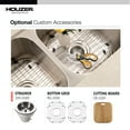 thumbnail image 3 of Houzer MD-3109-1 31-1/2" x 17-15/16" Stainless Steel Classic Undermount 50/50 Double Bowl Kitchen Sink, 3 of 9