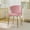 Pink, variant on Velvet Wingback Accent chair, Mid Century Modern Vanity Chair with Back Golden Legs, Small Upholstered Line Tufted Dining Room Chairs,Pink