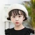 thumbnail image 2 of Solid Color Wool Beret for Little Girls, Warm Artist Beret Hats Beanie Cap for Children Daily Using Photography Prop, 2 of 4