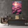 thumbnail image 5 of Mudket Pink Tulips on Beach Sunset Canvas Wall Art, Framed Ready to Hang, Romantic Floral Landscape Wall Decor for Living Room Bedroom Bathroom, Nature Flower Print - 12"L x 8"W, 5 of 10