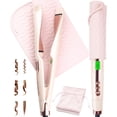 thumbnail image 1 of TEMOGU-Pro Fer à Lisser et à Friser 2 en 1, Fer à Cheveux à Double Tension avec Tapis Résistant à la Chaleur, Lisseur Rond Rose, Chauffage Rapide en 20S, Réglable 250-450°F pour Tous Types de Cheveux, 1 of 4
