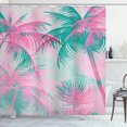 thumbnail image 1 of Ambesonne Palm Leaf Shower Curtain, Beach Party Vintage, 69"Wx75"L, Pink Teal White, 1 of 3