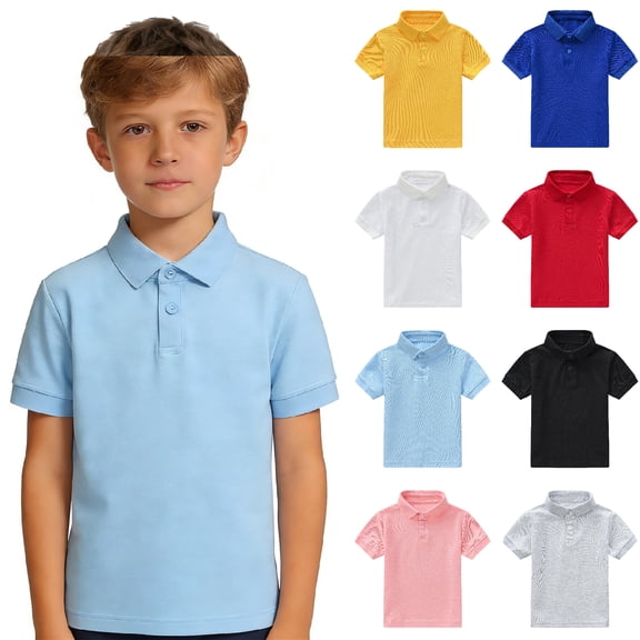 XINXIAOO Kid Girls Boys Short Sleeve Polo Shirts Casual Collared Neck Boys Girls Performance Shirt 5-6 Years Clothes Girls Boys