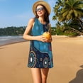 thumbnail image 3 of Balery Bohemian Turtle Vestidos de verano para mujer con estampado: vestido holgado sin mangas, vestido playero informal y cómodo para días calurosos., 3 of 7