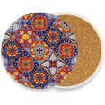 thumbnail image 2 of Coolnut Mandala Splicing Round Cup Coaster with Ceramic Stone and Cork Base 4PCS, Absorbent Cup Mats, Cup Protection Mat for Home , Kitchen and Bar80 Home Decor Gifts, 2 of 6