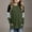 Army Green, variant on Thetops Big Girls' Long Sleeve Raglan Top - Dark Blue, 11T - Soft Polyester Spandex, Color-Block Striped Sleeves & Pockets - Comfortable Durable for Daily/School Wear