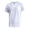 thumbnail image 4 of COSFO Mens Shirts Casual V Neck Short Sleeve Tops Loose with Pocket Solid Pullover Classic T-Shirt, 4 of 5
