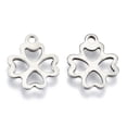 thumbnail image 2 of Tarnish Resistant 201 Stainless Steel Pendants Clover Stainless Steel Color 13x10.5x1mm Hole: 2mm, 2 of 2
