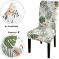 thumbnail image 5 of Parson Chair Covers Set of 4 Trees Leaves with White Tropical Exotic Plants Greenery Stretch Dining Chair Cover Washable Spandex Kitchen Parsons Chair Slipcovers, 5 of 5