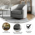 thumbnail image 3 of Flash Furniture Traditional Fabric Swivel Barrel Accent Armchair, Gray, 3 of 3
