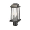 thumbnail image 3 of Z-Lite Millworks 2 Light 17" Glass Aluminum Outdoor Lamp Post Fixture in Bronze, 3 of 5