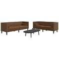 thumbnail image 1 of vidaXL 2 Piece Chesterfield Sofa Set with Bolsters Brown Faux Suede Leather, 1 of 5