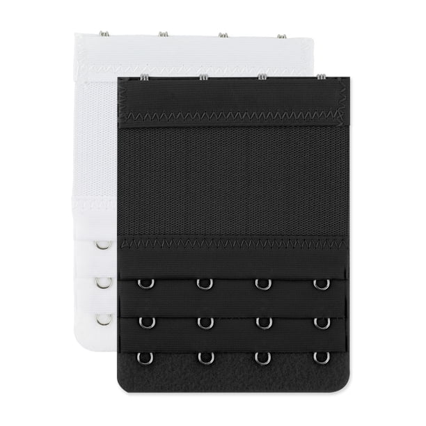 Sujetador Sujetador Elástico Extensores Extensión Gancho 3 Filas(2/3/4 Gancho)Para Las Mujeres Negro 2 + Blanco 4 Ganchos