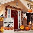 thumbnail image 3 of Happy Halloween Garden Flag 12.5 x 18 Inch Double-Sided Burlap Fall Pumpkin Garden Flag,Scary Pumpkin Holiday House Flags for Indoor Outdoor Jack O Lantern Pumpkin Yard Decor, 3 of 6