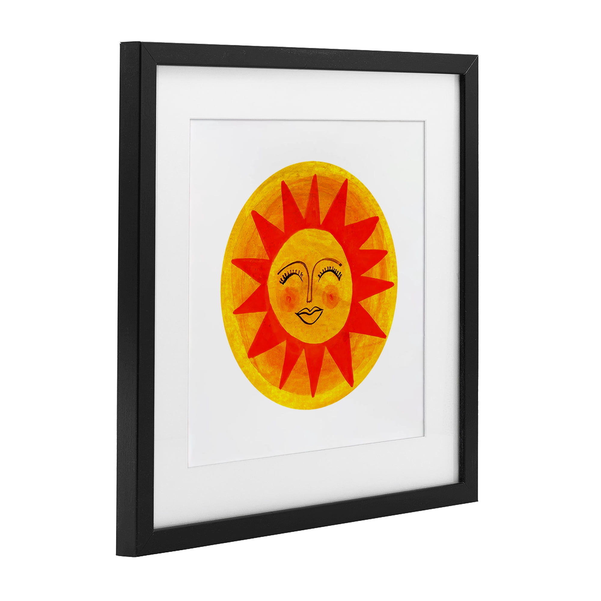 Stupell Industries Warm Fiery Sun Black Framed Print Under Glass, design by Katherine Herrell Studio