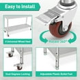 thumbnail image 5 of Stainless Steel Work Table with Shelves 660 kg Load Capacity Kitchen Shelf Kitchen Work Table Kitchen Unit Commercial Table with Height-Adjustable Base Shelf Rustproof Easy to Clean for Industries, 5 of 7