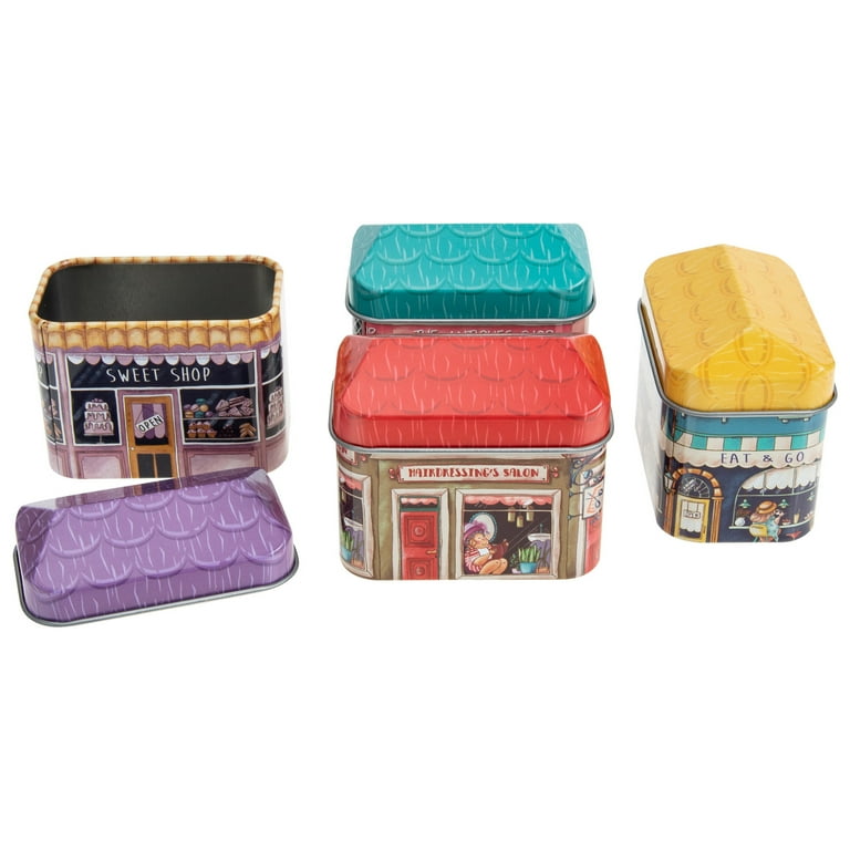 4pcs House Design Tinplate Boxes Mini House Tin Boxes Living Room Candy Boxes (Random Pattern), Size: Small
