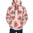 thumbnail image 2 of Bingfone Hand Drawn Watermelon Pattern Youth Classic Hoodies Soft Hooded Pullover Sweatshirts for Girls and Boys, 2 of 6
