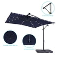 thumbnail image 5 of CHYVARY 8.2 x 8.2ft LED Outdoor Offset Umbrella W/Base, Patio Cantilever Outside Hanging Umbrellas,Navy Blue, 5 of 9