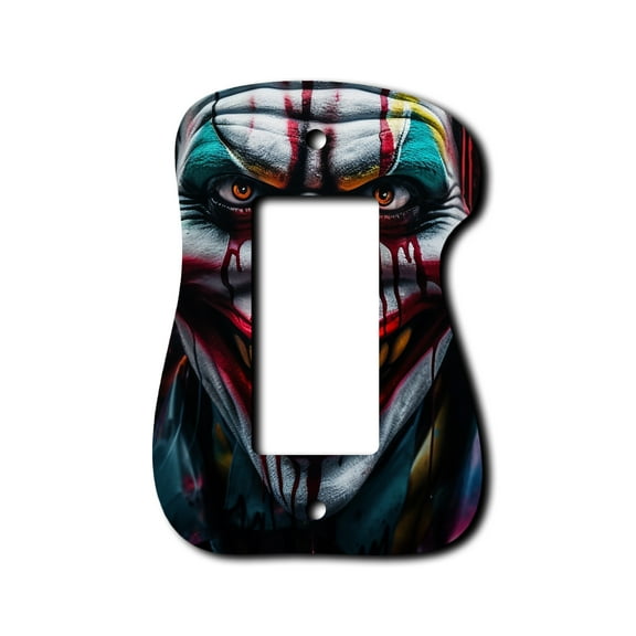 Off The Wall Plates - Scary Clown Classic Decorative Acrylic Cover Single Paddle Rocker Wallplate