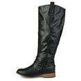 Womens WideCalf KneeHigh AnkleStrap Riding Boot