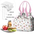 thumbnail image 4 of White Princess Fairy Castle Pattern Drawstring Lunch Bag Women - Drawstring Lunch Bag Insulated for Work Office - Stain-Resistant Large Lunchbags for Women with Multi-Pockets, 4 of 6
