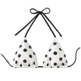 thumbnail image 4 of larppty Triangle Bikini Tops for Women Halter String Bathing Suit Tops Sexy Brazilian Black White Swimsuit Top (White, XS), 4 of 5
