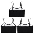 thumbnail image 4 of vastwit 3Pcs Cropped Tank Tops for Girls Spaghetti Strap Crop Top Basic Sports Cami Solid Color Black M, 4 of 5