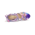 thumbnail image 4 of BLISSFUL STEP Women's Tie Dye High Heel Sandal Platform Block Heel Prom Sandals Blue Pink 6, 4 of 8