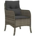 thumbnail image 5 of vidaXL 3 Piece Garden Dining Set with Cushions Grey Poly Rattan, 5 of 5