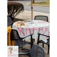 thumbnail image 5 of Outdoor Tablecloths with Umbrella Hole & Zipper, Grey Pink Giraffe 60x60 Inch Square Tablecloths, Love Heart Spring Floral Botanical Waterproof Table Cloth, Patio/Pool/Picnic Table Covers, 5 of 8